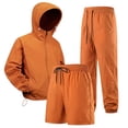 thumbnail image 4 of hoksml Women's 3 Piece Tracksuit Set, Hooded Zip Jacket with Shorts and Jogger Pants Lightweight Casual Outfit, 4 of 5