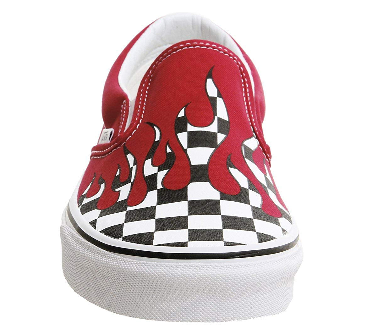 red vans with checkered flames