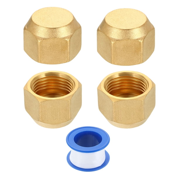 2Pack 5/8" Tubo OD Tapa de Latón, Rosca Hembra 7/8"-14 UNF Conector de Tubo SAE