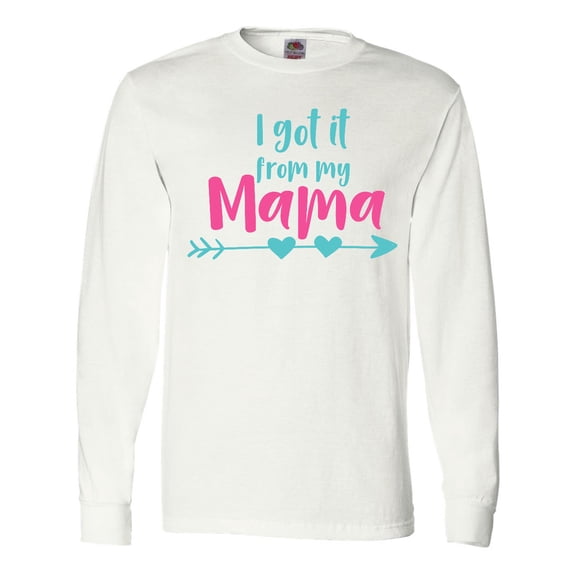 Inktastic I Got It From My Mama, Arrow, Hearts - Blue Pink Long Sleeve T-Shirt