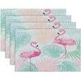 thumbnail image 2 of Cute Colorful Flamingos Placemats Set of 4 Rectangle Table Mats Washable Heat-Resistant Place Mat for Kitchen Dining Table Decor Indoor Outdoor, 2 of 6