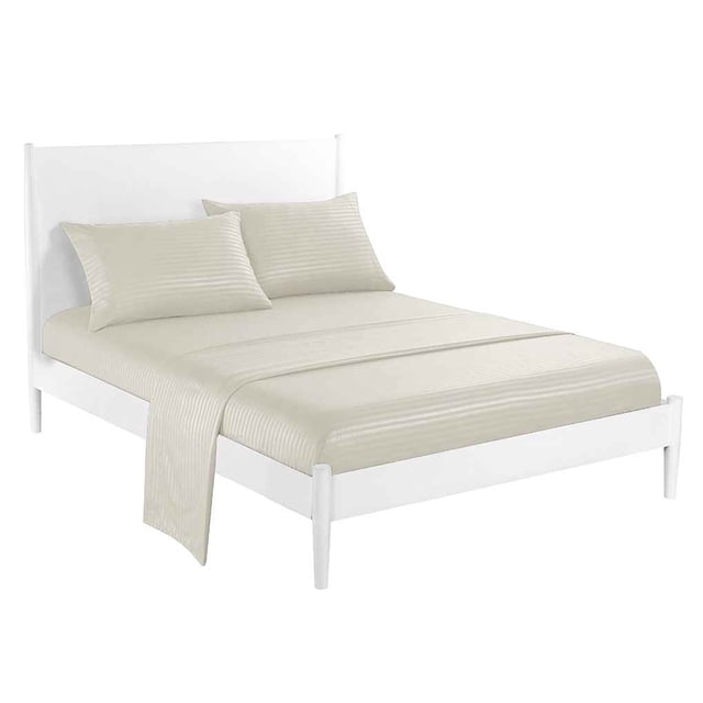Hi,Fancy 3/4 Piece Stripe Sheets Sateen Weave Bed Sheet Set Pillowcase Fitted Sheet Toal Bed Cover Kit Home Bedding Set