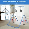 thumbnail image 5 of Gymnastics Bar for Kids,Adjustable Height Gymnastic Horizontal Bars with Bear Rings,Folding Junior Training Kip Bar for Kid Gymnasts, Child, Girl, Boy,Blue, 5 of 10