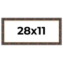 28x11 Frame Gold Real Wood Picture Frame Width 1.5 inches | Interior Frame Depth 0.5 inches |