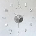 thumbnail image 3 of Frameless Diy Wall Mute Clock Featuring 3D Mirror Surface Sticker, Creative 12-Hour Display With Adjustable Digit Positioning, Self-Adhesive Water & Steam Resistant Clock For Home, 3 of 3