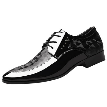 

Yoslce Mens Dress Shoes Men Lace Business Leather Shoes Casual Comfortable Dress Shoe Male Suit Shoes Mens Running Shoes Black 44