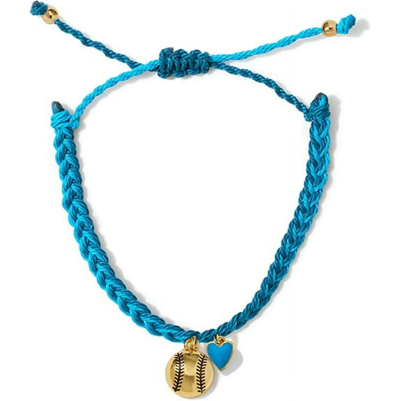 Softball Heart Gold Charm Bracelet 100% Waterproof Adjustable Friendship Jewelry Gift Teams