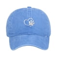 thumbnail image 4 of Womens Washed Baseball Cap Heart Dog Paw Print Sun Hat Outdoor Visor Cap Blue, 4 of 4
