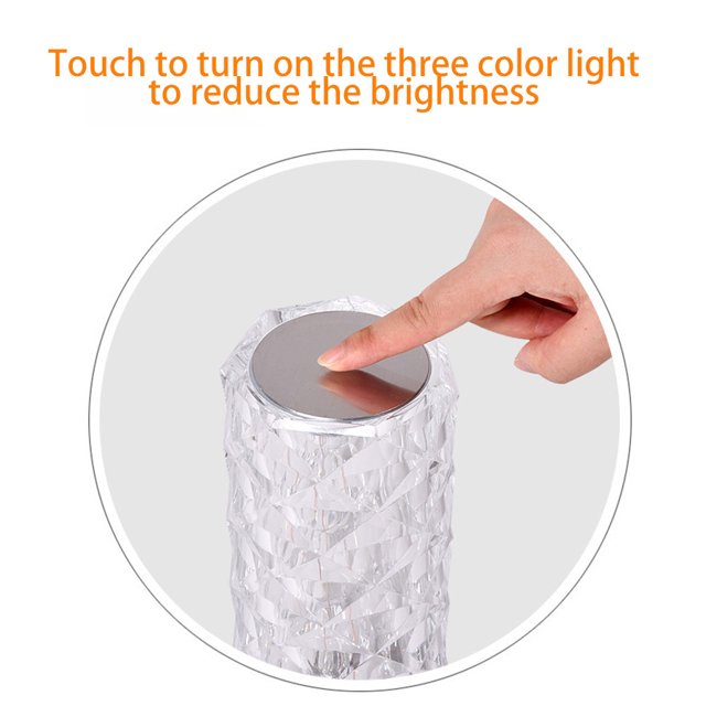 Lámpara de mesita de noche con luz de escritorio de diamante ajustable con luz ambiental LED para sala de estar JShteea Para estrenar