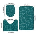 Bathroom Rugs Sets 3 Piece Math Print green ruler Absorbent Non Slip