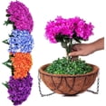 thumbnail image 3 of Wosthever Cestas de flores colgantes diseñadas para la decoración del jardín del hogar Cestas de flores de orquídeas de seda artificial Flores artificiales naranja 65cm, 3 of 6