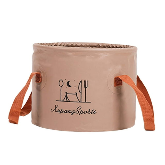 Collapsible Bucket Foot Bath Bucket Water Container Collapsible Sink for Outdoor 7L Khaki