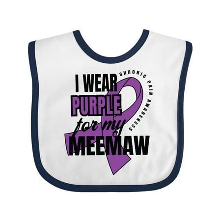 

Inktastic Chronic Pain I Wear Purple For My Meemaw Gift Baby Boy or Baby Girl Bib