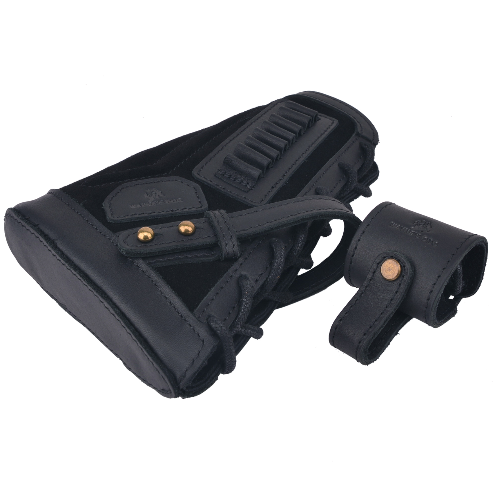 Leather Rifle Gun Buttstock with Sling Barrel Mount Holder Fit No Drill Sling for .22lr .22mag .17hmr Right Handed