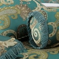 thumbnail image 3 of Chezmoi Collection Adelle 7-Piece Teal Paisley Jacquard Comforter Set, California King, 3 of 6