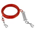 thumbnail image 2 of Câble d'Attelage pour Chien de 9,8 Pi Laisse Longue pour Chien Laisse Anti-Morsure Chaîne pour Chien avec Ressort Durable Clips Rotatifs à 360° Étui en PVC pour Extérieur Cour Camping Rouge, 2 of 12