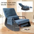thumbnail image 2 of Rocking Chair for Nursery, Modern Upholstered Plush Seating Glider Recliner Chair with High Backrest and Side Pocket, Accent Armchair with Cushions for Living Room/Reading (Blue), 2 of 7