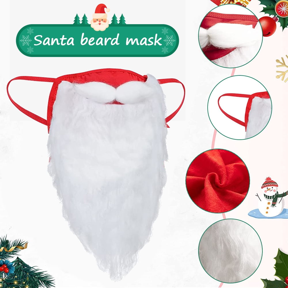 Beard Mask Beard Santa Claus Washable Adjustable Encased Face Mask ...