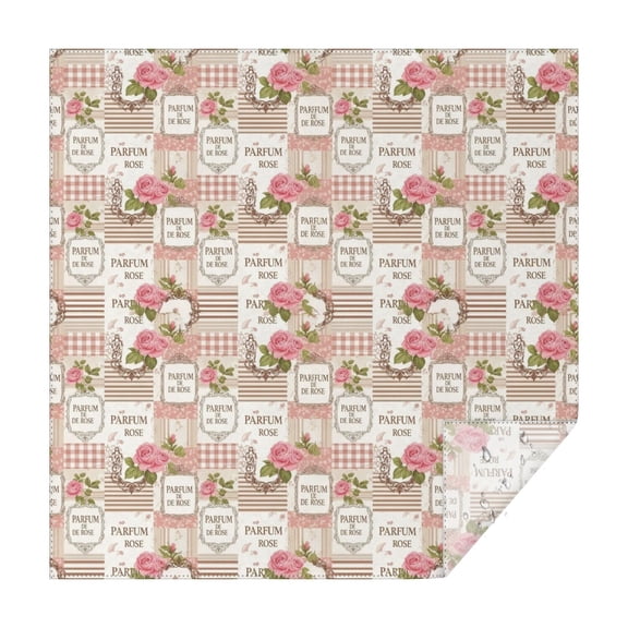 Pioneer Flower Floral Print Pattern Square Tablecloth, Waterproof Wipeable Spillproof Washable Table Cover for Home Kitchen Party Decor, 42"x42"