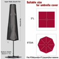thumbnail image 2 of Funda de sombrilla vertical, funda de sombrilla impermeable de 2 m, anti-UV, anti-viento 210D Oxford Funda protectora de tela para sombrilla con cremallera impermeable (140 x 25 x 30 cm), 2 of 5