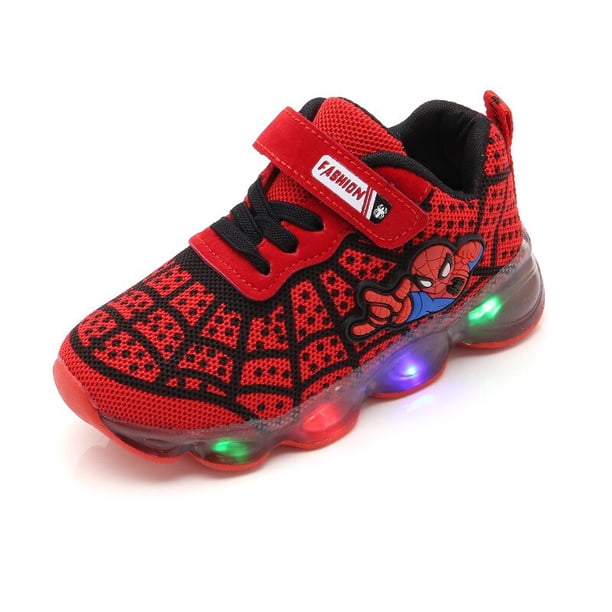 Zapatos informales para niños, primavera otoño, superhéroe, bebés, niños, zapatos con luz Led para niñas, zapatillas luminosas que brillan intensamente con luz para niños EUREUR, talla 33 Gao Jinjia LED