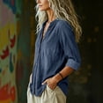 thumbnail image 5 of Luvrsol Womens Button Up Denim Shirts Long‑Sleeve Jean Blouse Casual Loose Top Coat Jacket S-2XL, 5 of 8