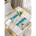 thumbnail image 5 of Starfish Placemats Set of 6, Coastal Coral Ocean Turquoise Brown Wooden Placemats for Dining Table, Place Mats for Kitchen Tabletop, Waterproof Wipeable Dining Table Mats Set, 5 of 9