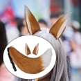 thumbnail image 3 of 3 Pieces Ears Hair Clips Faux Long Tail Cosplay Dress up Coffee, 3 of 8