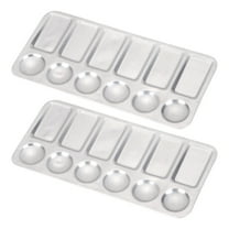 2 Pcs Stainless Steel Palette Watercolor Paint Art Drawing Trays Mixing Plate Student Painting Tools