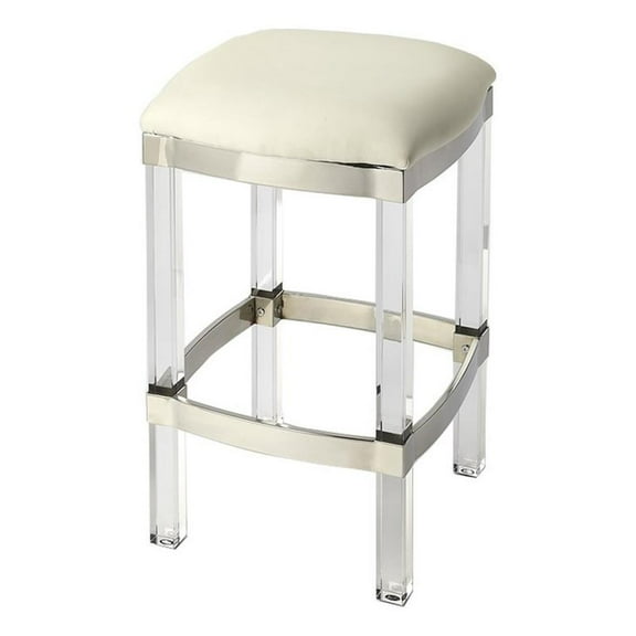 Beaumont Lane Metropolitan Living 24" Modern Plastic Counter Stool in White