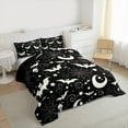 thumbnail image 3 of Feelyou Happy Halloween 01, Cartoon Spider Web Twin Comforter Sets, Cartoon Bat Moon Reversible Bedding Set, Lightweight Room Decor,2-Piece, 3 of 8