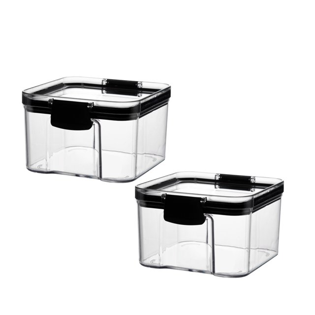 CEHVOM Pot de Cuisine Scellé avec Couvercle Boîte de Conservation de l'Humidité pour Grains Entiers 2 Pcs Liquidation