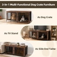 thumbnail image 4 of EDX 54" Double Dog Crate Furniture for 2 Dogs,Heavy Duty Dog Kennel Furniture with Divider,Indoor Pet House End Table TV Stand with Extra Large Double Door,Rust, 4 of 9