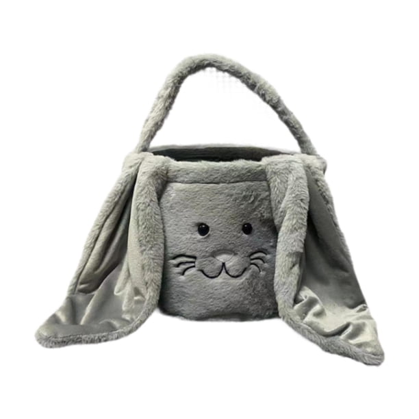 Bolsa de transporte ligera para dulces de Pascua, cesta de regalo con huevos decorativos y contenedor de almacenamiento. Gris