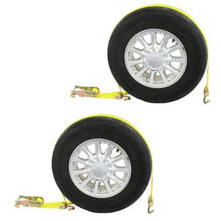 Wheel Strap with Swivel Hooks & Ratchet – 2 Pack