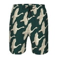 thumbnail image 3 of Honeii's Flying Swans Print Men's Casual Shorts with Drawstring，Swim Trunks Quick Dry Beach Shorts, 3 of 5