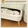 thumbnail image 4 of HOMCOM 47 Inches Storage Ottoman Bench, Upholstered End of Bed Bench, Beige, 4 of 10