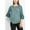 DENIM, variant on Floral + Ivy Round Neck 3-4 Sleeve Ruched Neck Rayon Top-DENIM / S