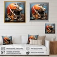 thumbnail image 4 of Designart "American Football Helmet in Orange and Black" Sports Framed Wall Art Decor - Modern Red Sport Football Entryway Framed Wall Art, 4 of 6
