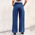 thumbnail image 6 of Wutalume High Waisted Jeans for Women Vintage Style Straight Leg, Retro Wash Denim Pants for Timeless Everyday Comfort,Dark Blue XL, 6 of 7
