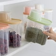 thumbnail image 2 of Caja de almacenamiento para dispensador de cereales, recipiente de plástico para cereales, granos, frijoles y arroz, botellas y frascos de cocina, 2,5 l/1,9 l, caja de almacenamiento de alimentos, 2 of 8
