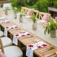 thumbnail image 3 of Red Spring Floral Cloth Napkins, Elegant Summer Botanical Pastoral Washable and Reusable Dinner Napkins Set of 6, Table Napkin for Kitchen Party Birthday Wedding Hotel Housewarming 20"x20", 3 of 8