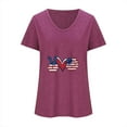 thumbnail image 3 of Camisetas Casuales de las Mujeres Gradiente Día de la Independencia Impreso Cuello Redondo, Blusa de Manga Corta para Diario, Fiesta Y Primavera Verano, 3 of 4
