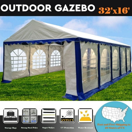 32 X16 Pe Blue White Tent Heavy Duty Wedding Party Canopy