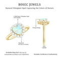 thumbnail image 6 of Rosec Jewels Heart Shaped Ethiopian Opal Ring with Diamond Halo - Engagement Ring, 10K Yellow Gold, US 3.00, 6 of 10