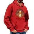 thumbnail image 2 of Spring Savings Clearance!LEBONYARD Men's & Big Men's Oversized Long Sleeve Tee Shirt,Men's Printed Casual Hooded Long-sleeved Hoodie Red XL, 2 of 4