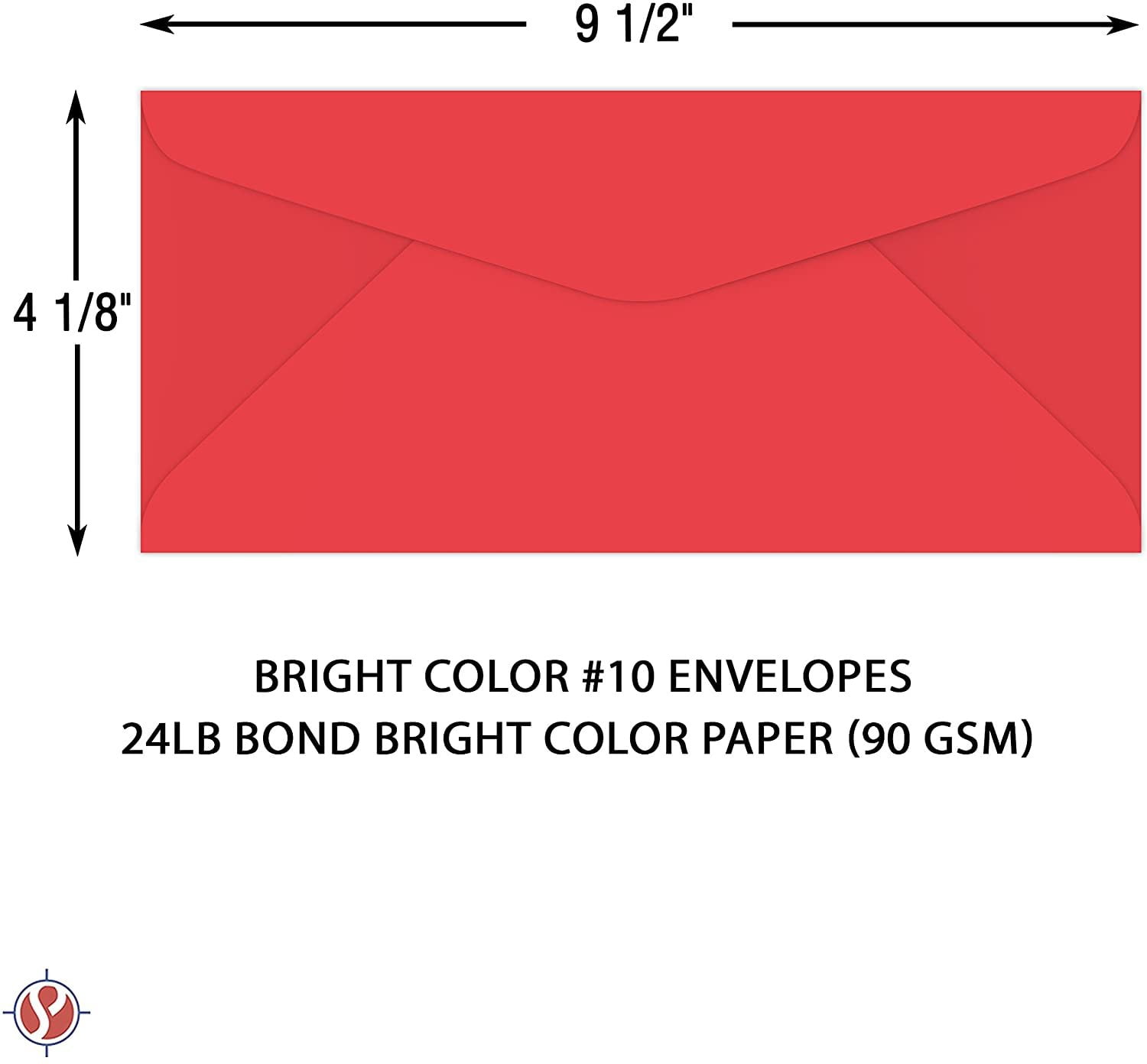 Light Red Bright Color #10 Envelopes - Great for Mailing Letters, Business Memos, Invitations, Invoices, Bills | 4 1/8" x 9 1/2" | 50 Envelopes