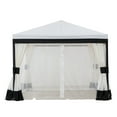 thumbnail image 5 of Sunjoy 10x10 ft. Outdoor Soft Top Gazebo, Steel Frame Gazebo Canopy with Netting and Curtain, Ceiling Hook, White Black, 5 of 14