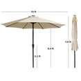 thumbnail image 3 of JUSTLET 9' Outdoor Patio Market Solar Umbrella w/ LED Lights, Beige, 3 of 9