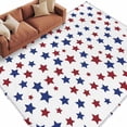 thumbnail image 2 of Red Blue Stars Washable Area Rug 6 x 9 ft Independence Day Patriotic Five-pointed Star, Soft Non Slip Rugs Stain Repellent Indoor Felt Carpet for Living Dining Room Bedroom Home Office, 2 of 9